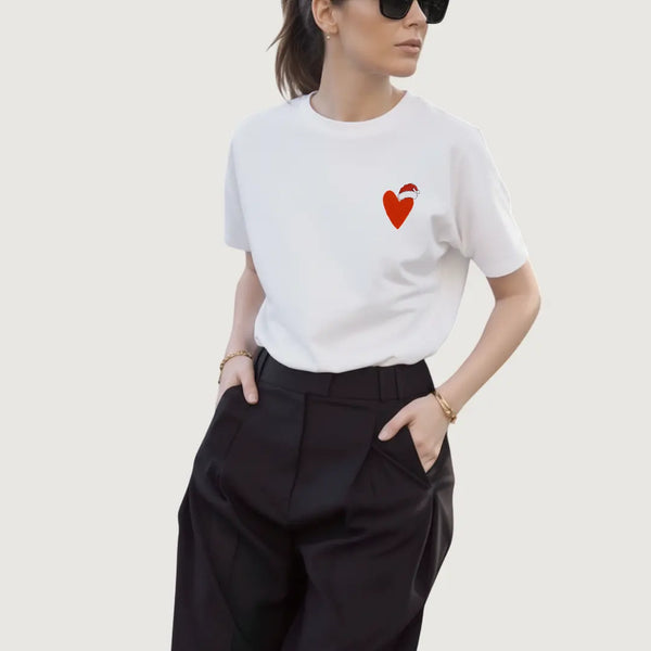 CAMISETA CORAZÓN ROJO NAVIDAD MONLE