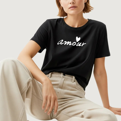 CAMISETA AMOUR NEGRO MONLE