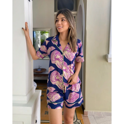 PIJAMA CONCHAS LILA EMILLE