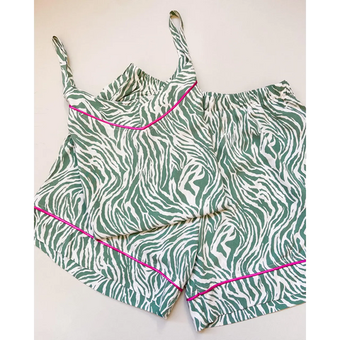 PIJAMA TIRAS VERDE ZEBRA EMILLE