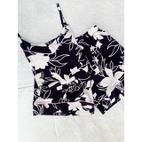 PIJAMA SHORT FLORES BLANCO Y NEGRO EMILLE