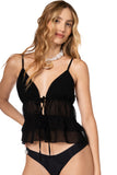 CROP TOP SOLID BLACK SHELLS ADELE KIBYS