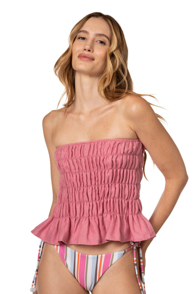 CROP TOP SOLID PINK LATITUDES AMIRA KIBYS