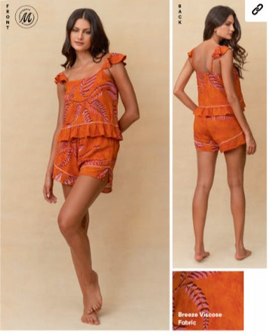 PIJAMA SHORT CHILI RED BOTANICALS SERENITY MAAJI