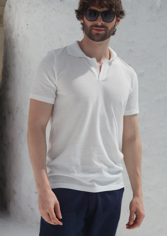 CAMISA POLO BLANCO CRUDO MARINI STAR