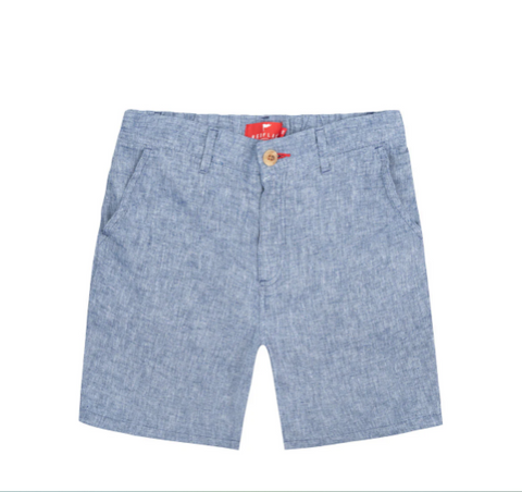 BERMUDA LINO DEEP BLUE RED FLAG