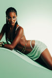 LIGHT MATCHA - EASY SEQUIN - MINI SKIRT WILD AND PACIFIC