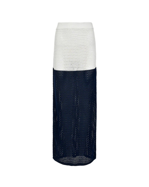 FALDA TEJIDA PONTO IVORY NAVY ENCANTADORE