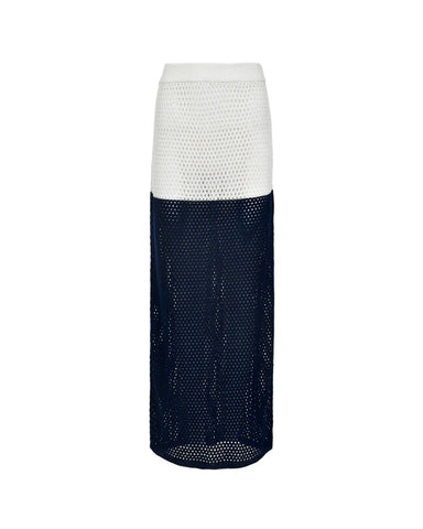 FALDA TEJIDA PONTO IVORY NAVY ENCANTADORE