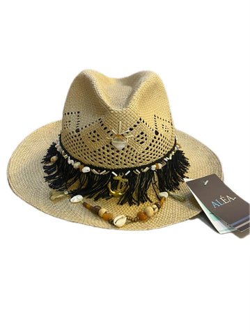 SOMBRERO PEDACITO FLECOS NEGROS DE MAR ALÉA