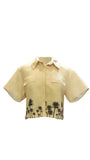 CAMISA BEIGE PALMERAS CLAUSSEN PATTERNS