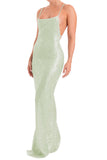 LIGHT MATCHA MORGANA MAXI DRESS WILD AND PACIFIC