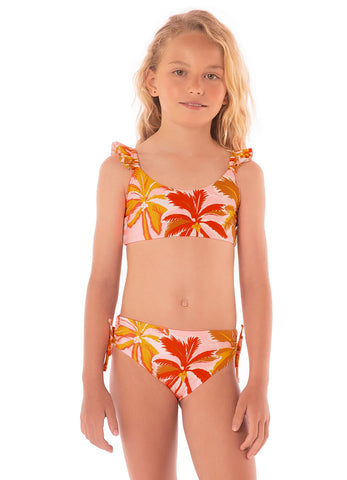 BIKINI NIÑA PINK PALMS MANGO MAAJI