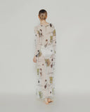 VESTIDO PUNTADA DE AGUA FLORAL MEDITATIONS MIO CORAL