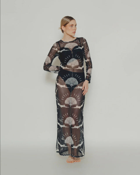 VESTIDO PUNTADA DE AGUA MYSTICAL FLOW MIO CORAL