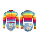 BIKINI NIÑA MANGA LARGA RAINBOW BLOOM QUAQUAK