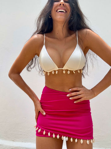 FALDA CORTA CONCHAS FUCSIA SF