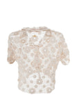 CAMISA TEJÍDA MARFIL FLOR COPACABANA MILONGA