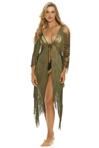 KIMONO FLECOS VERDE NATURAL MILONGA