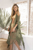 KIMONO FLECOS VERDE NATURAL MILONGA