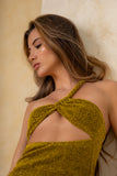 VESTIDO DORADO TRENZA SERRAMAR