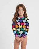 BIKINI NIÑA PIXEL HEART RASHGUARD QUAQUAK
